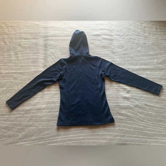 Navy Merino Zoey Zip Up Hoodie - Picture 2 of 3